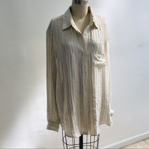 Rebecca Minkoff Lurex Stripe Button Down
